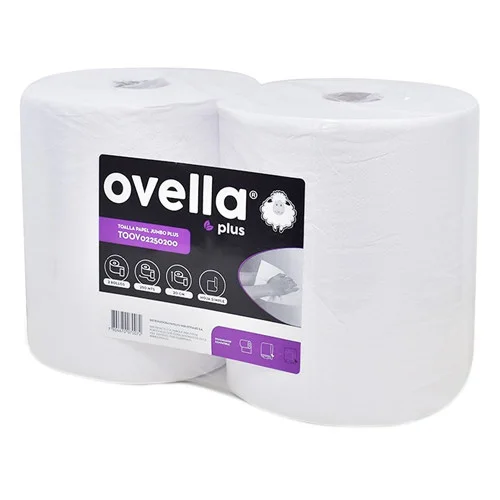 PACK 2 TOALLA PAPEL JUMBO OVELLA 190MT