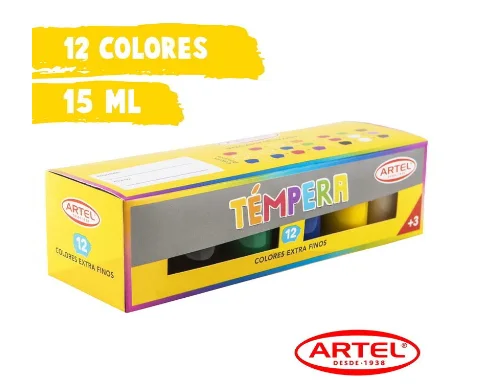 TEMPERA 12 COLORES ARTEL