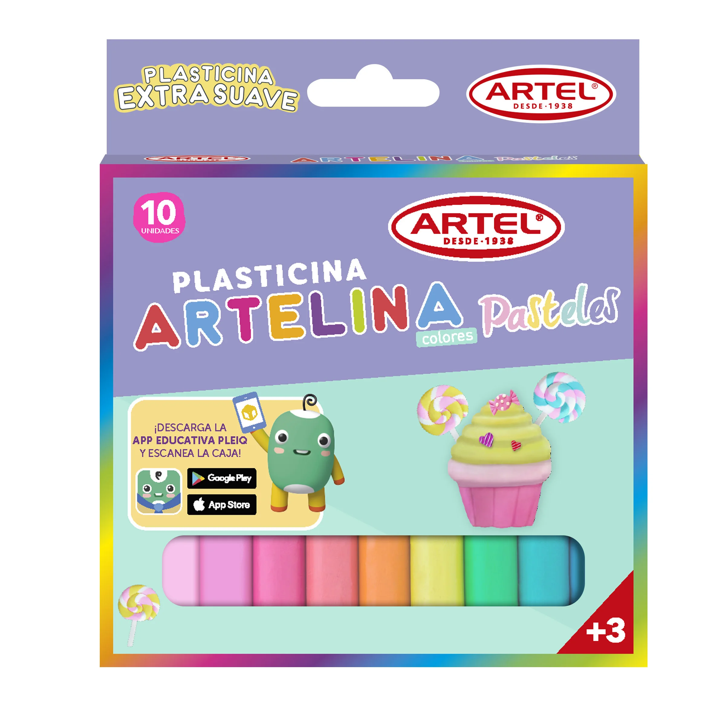 PLASTICINA 10 COL REDONDA PASTEL ARTEL 22000009