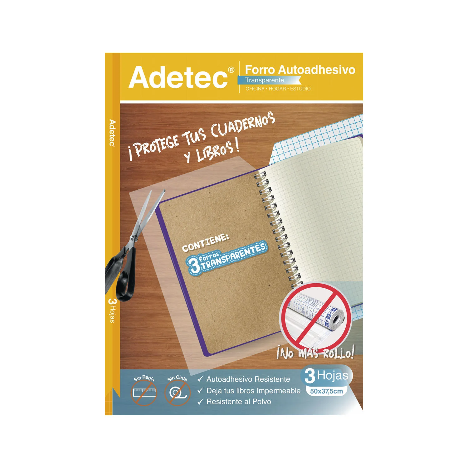 FORRO AUTO TRANSPARENTE ADETEC 3UN 50 X 37.5 3UN 3460