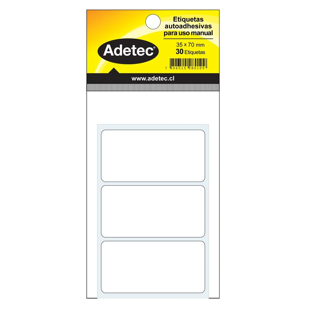 ETIQUETAS MANUAL 35 X 70 ADETEC 126
