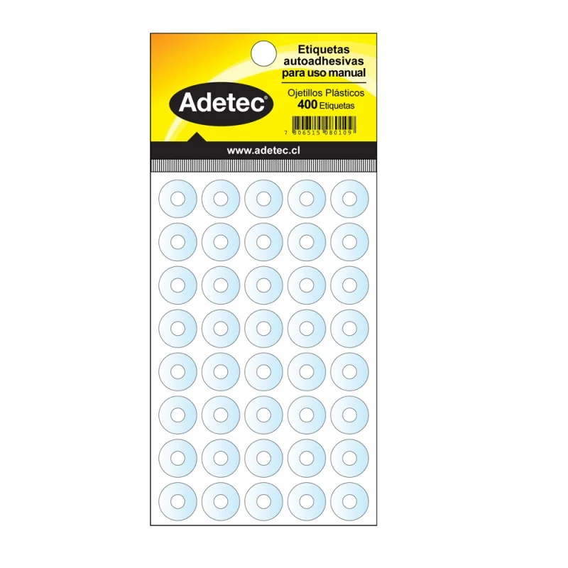 OJETILLO PLASTICO TRASPARENTE ADETEC 400 UND