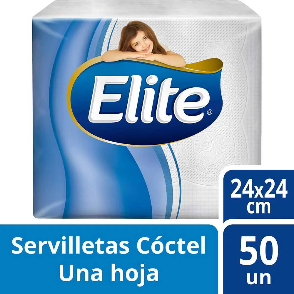 SERVILLETA ELITE COCTEL 24 X 24 CM 50 UNDi