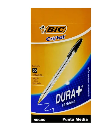 CAJA LAPIZ PASTA BIC MEDIANO NEGRO 50 UND