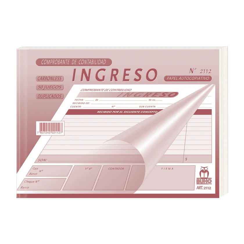 COMPROBANTE DE INGRESO AUTOCOPIATIVO 50 HJS BUHO 2112