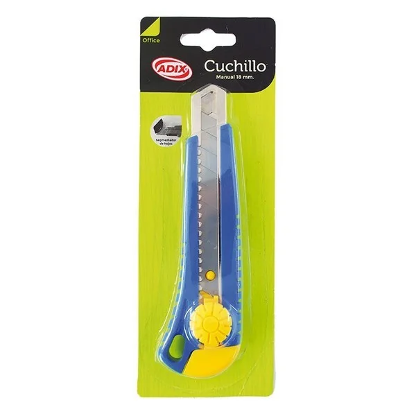 CUCHILLO CARTONERO GRANDE RIEL METALICO AZUL ADIX
