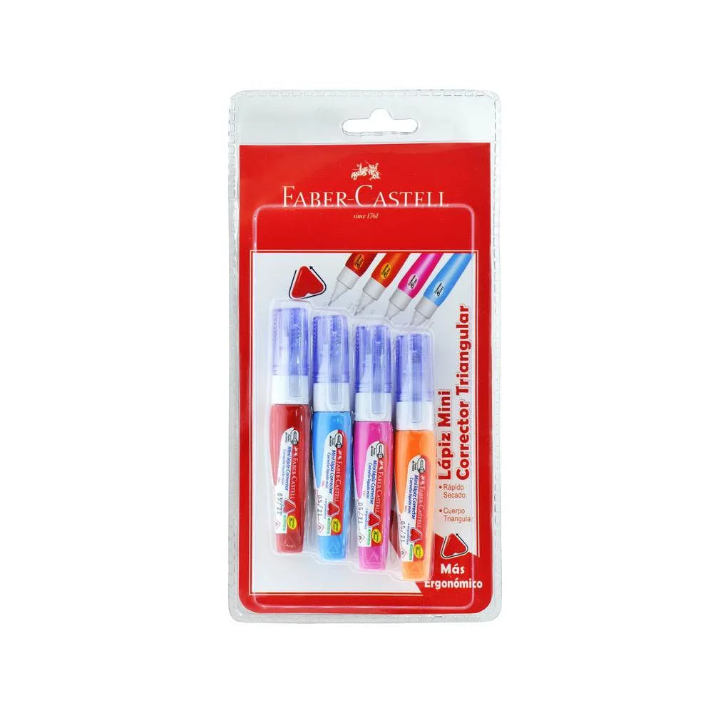 PACK MINI LAPIZ CORRECTOR FABER CASTELL 4 UNIDADES
