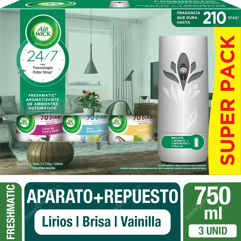 DESODORANTE AMBIENTAL MATIC AIRWICK CITRICO + 3 REPUESTOS