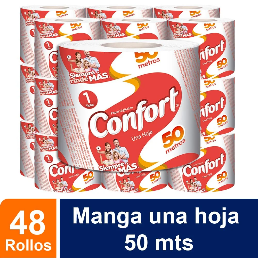 MANGA 48UND PAPEL HIGIENICO CONFORT 1HOJA ALMACENERO 50MT