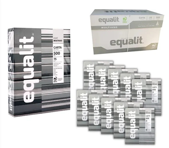 CAJA RESMA 10 UNIDADES PAPEL CARTA EQUALIT 75GR