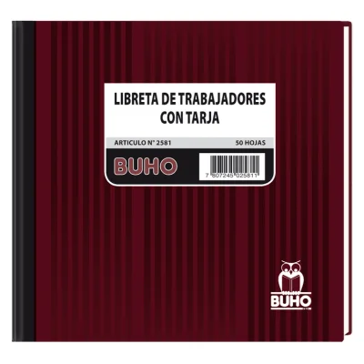 LIBRETA ASISTENCIA TARJA  50 HJS ART 2581