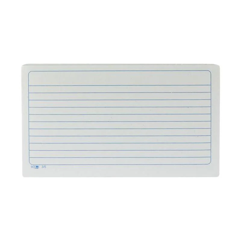 TARJETA LINEAS BLANCA 12.7 x 20.3 200UND BIBLIOGRAFICA