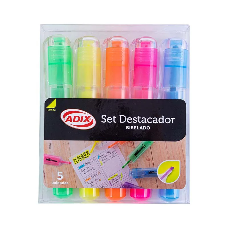 SET DESTACADORES 5 COLORES ADIX A603021