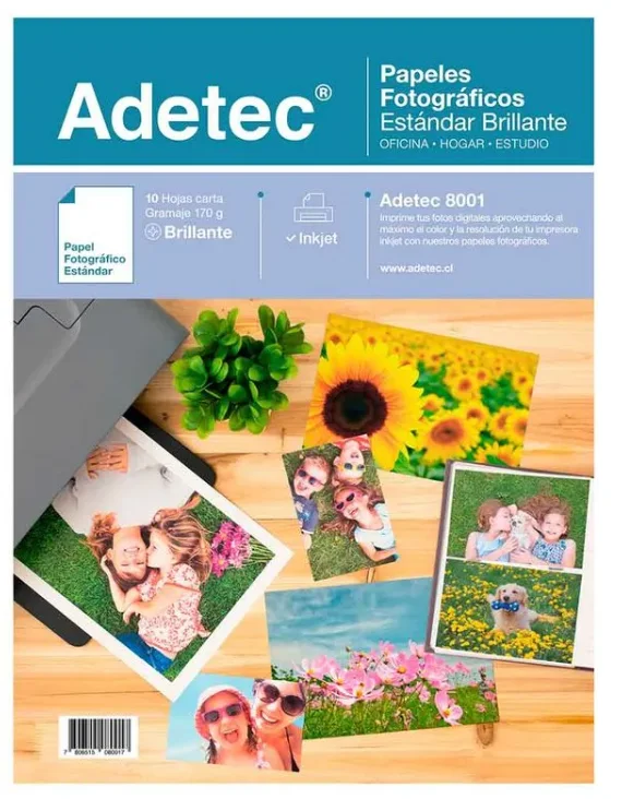 PAPEL FOTO CARTA 235GR MATE 10HJS ADETEC 8015