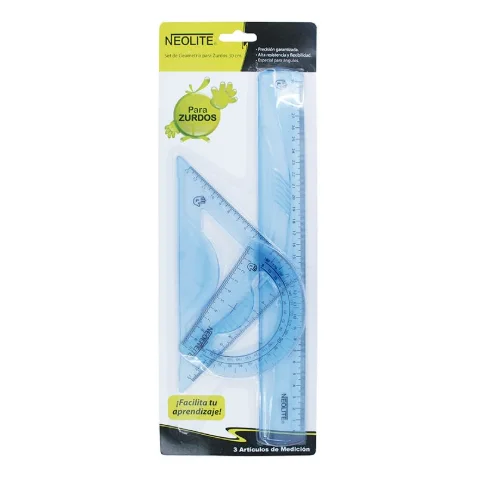 SET GEOMETRIA 30CM NEOLITE 4 PIEZAS PARA ZURDOS