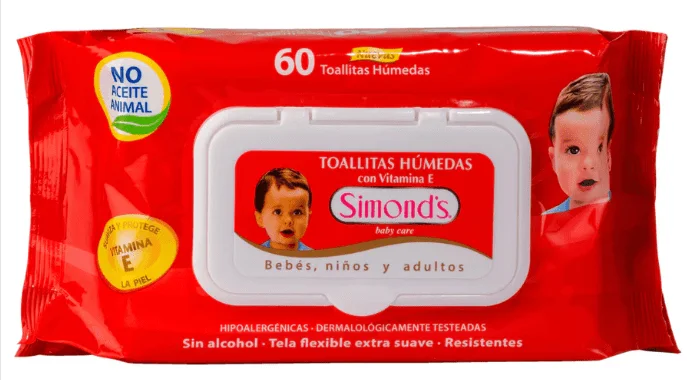 TOALLA HUMEDA SIMONDS 60UND VITAMINA E