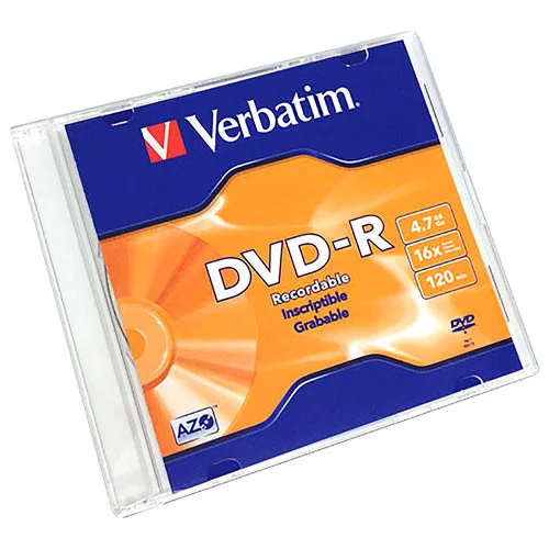DVD-R UNIDAD VERBATIM 4.7GB 16X SLIM UNIDAD