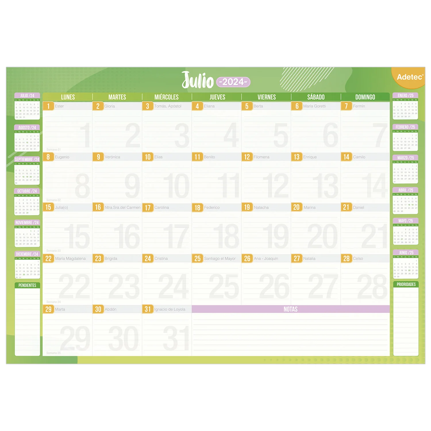 zliquidacion CALENDARIO 2025 PLANIFICADOR ANUAL ADETEC 412 JUVENIL 2025 liquidacion