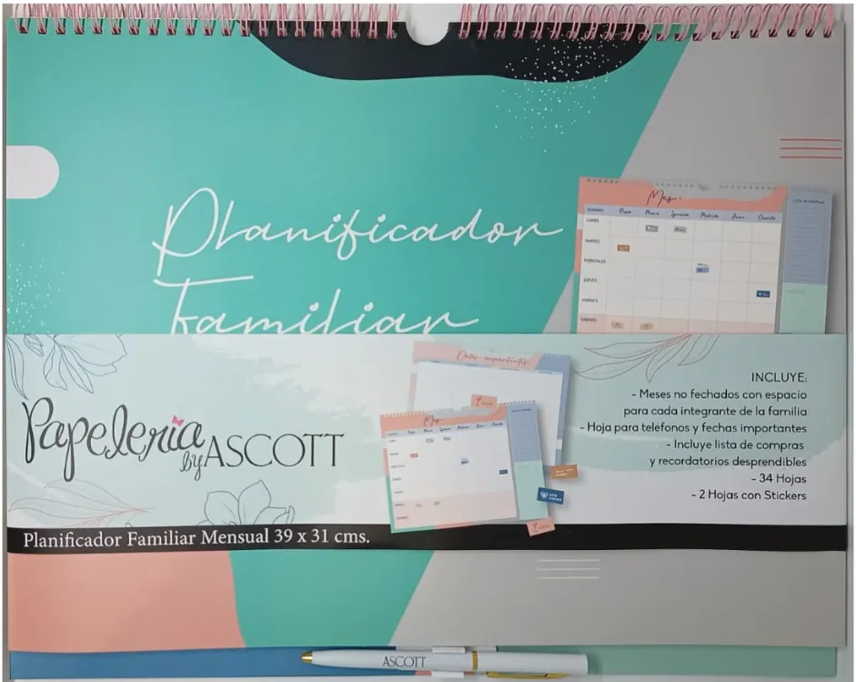 PLANIFICADOR MENSUAL 20HJS ASCOTT CON LAPIZ 34182-7