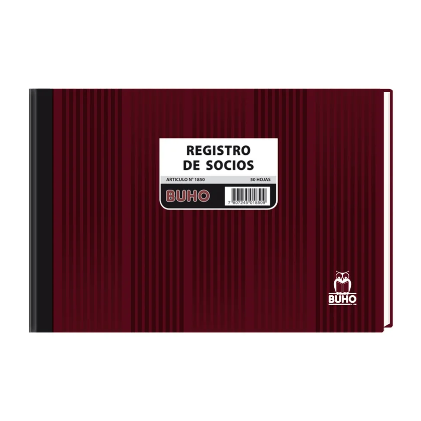 LIBRO REGISTRO DE SOCIOS 50 HJS BUHO ART 1850