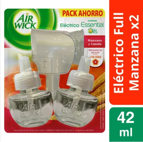 DESODORANTE AMBIENTAL ACEITE AIRWICK MANZANA CANELA+ 2 RECARGA