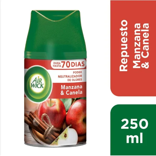 REPUESTO DESODORANTE MATIC AIRWICK MANZANA CANELA 250CC