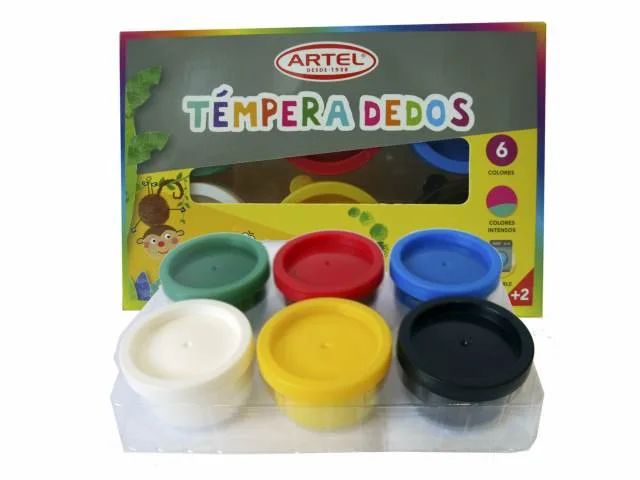 TEMPERA DEDOS 6 COLORES ARTEL 26004800