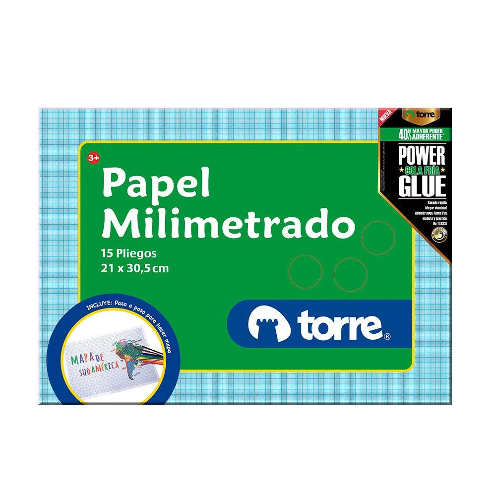 BOLSON PAPEL MILIMETRADO 15 PLIEGOS TORRE. 24159