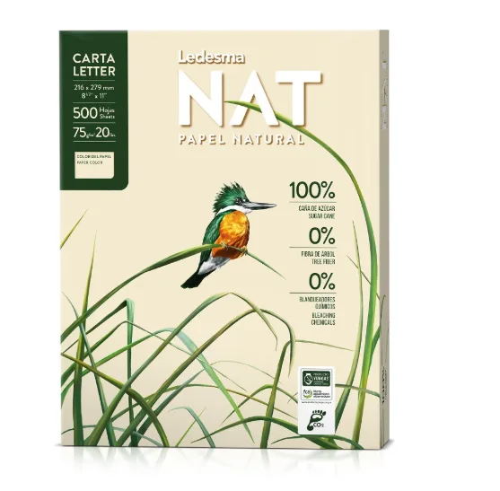 RESMA DE PAPEL CARTA ECOLOGICO RECICLADO 75GR LEDESMA CAÑA AZUCAR