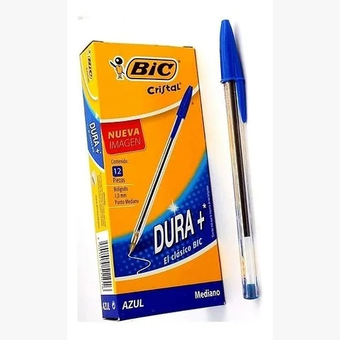 CAJA LAPIZ PASTA BIC MEDIANO AZUL 12 UND