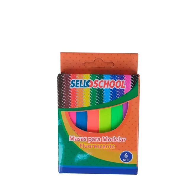 PLASTICINA 12 COL FLUOR SELLOSCHOOL 70GR