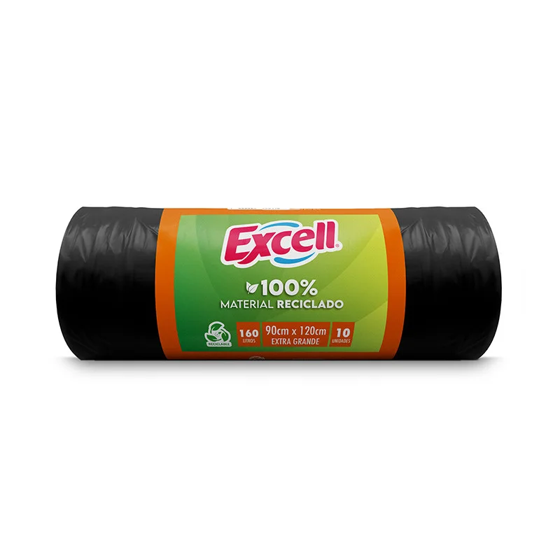 BOLSA BASURA 90 X 120 10UND ROLLO EXCELL 160LITROS