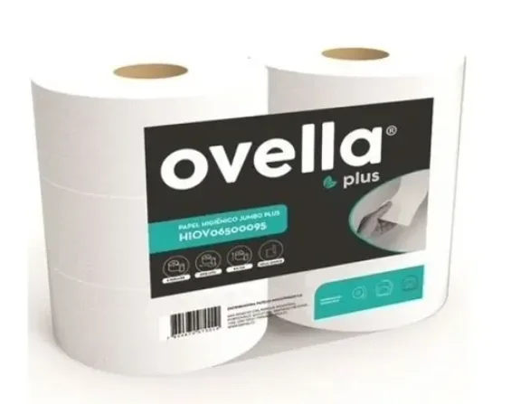 PACK 6 PAPEL HIGIENICO JUMBO OVELLA 1 HOJA 300MT