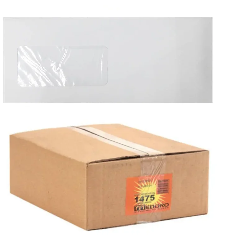 CAJA 20 PAQUETES SOBRE V AMERICANO CON VENTANA 10 X 23 50UND