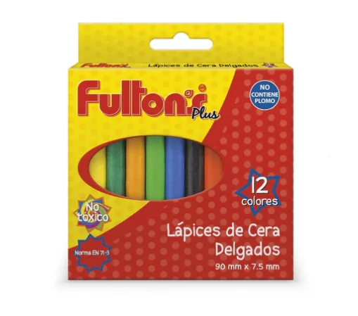 LAPICES DE CERA 12 COL FULTONS DELGADOS