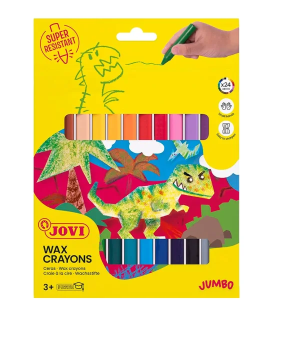 LAPICES DE CERA JUMBO 24 COL JOVI 980/24