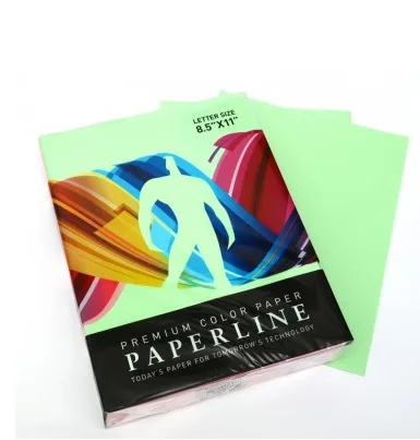 RESMA DE PAPEL CARTA COLOR VERDE 500HJS PAPERLINE
