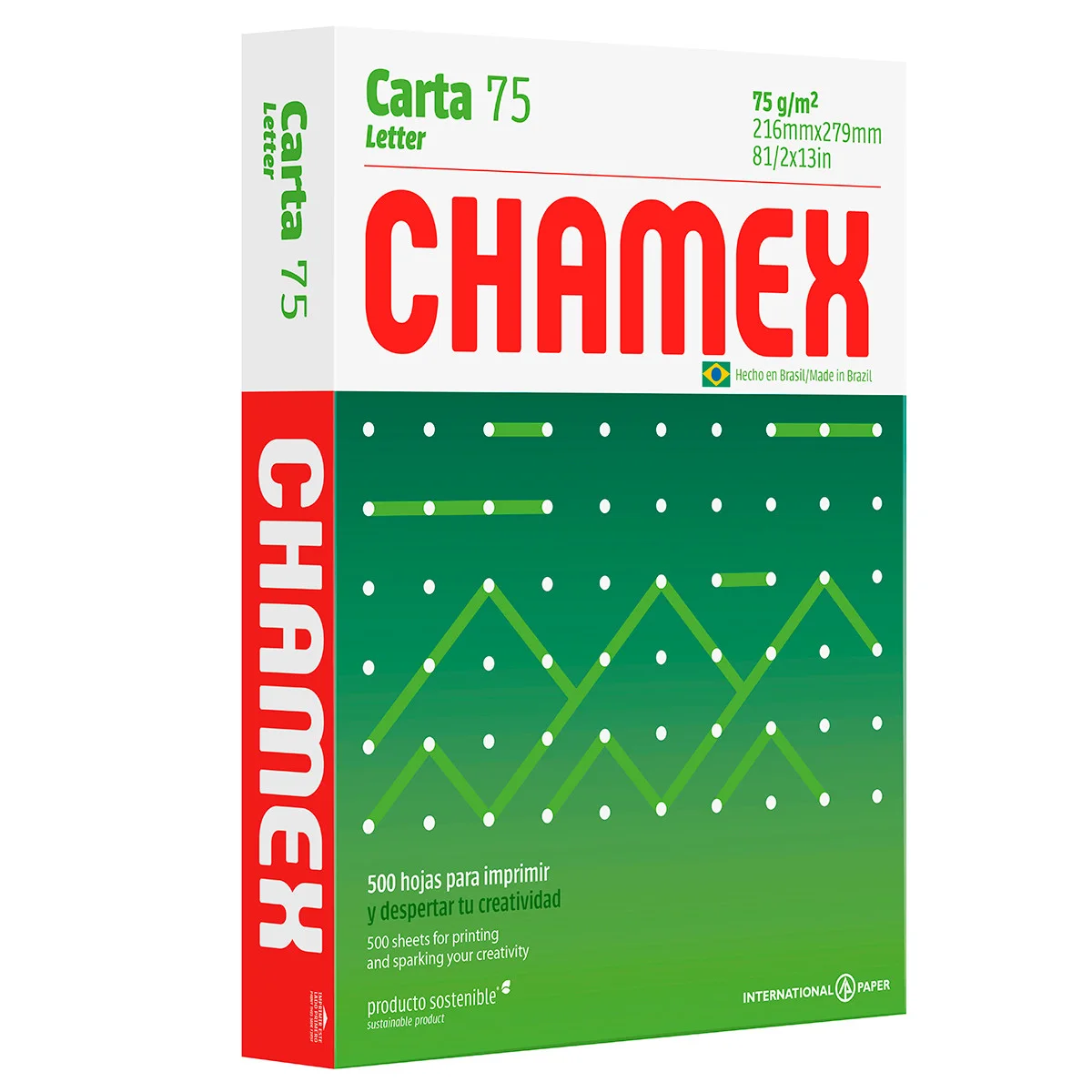 RESMA DE PAPEL CARTA CHAMEX 216X279 75GR 500HJS