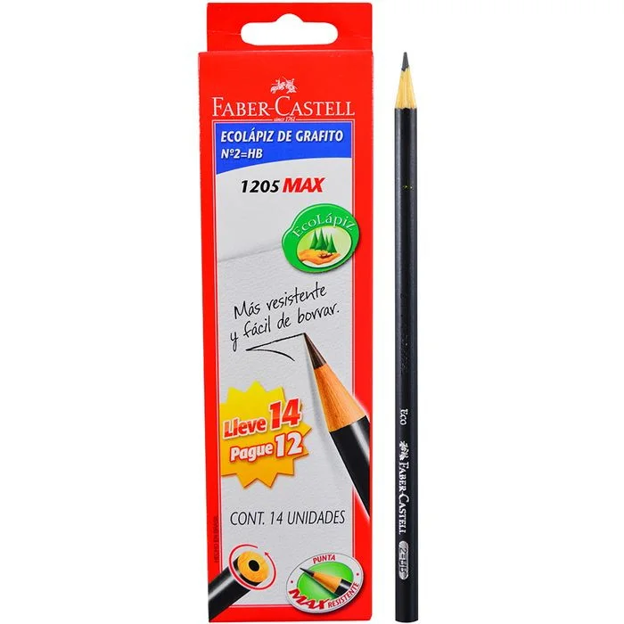LAPIZ GRAFITO HB N2 FABER CASTELL NEGRO 1205 MAX