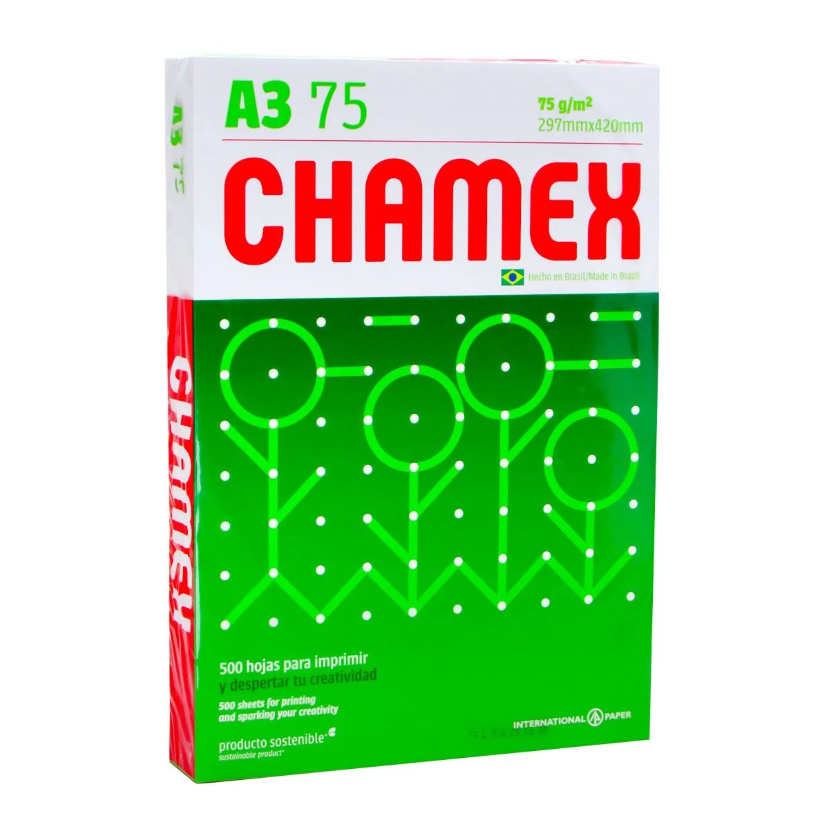 RESMA DE PAPEL A-3 CHAMEX 297X420 75GR 500HJS