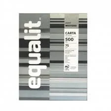 RESMA DE PAPEL CARTA EQUALIT PLOMA 75GR, 500HJS