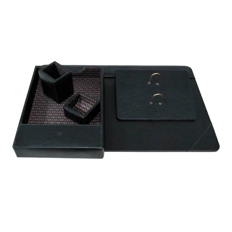 SET ESCRITORIO SEMICUERO 5PIEZAS NEGRO DB
