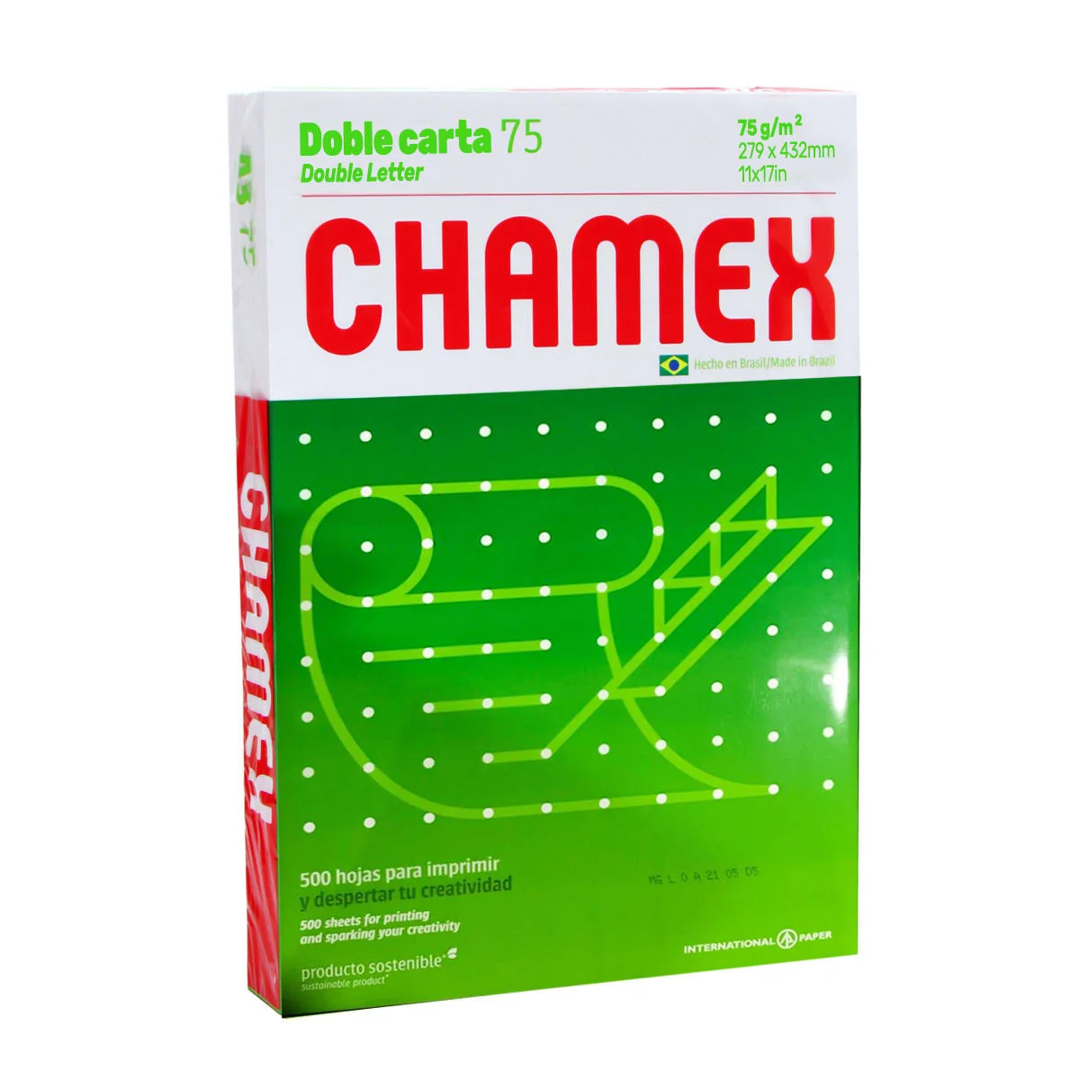 RESMA DE PAPEL DOBLE CARTA CHAMEX  234X432 75GR 500HJS