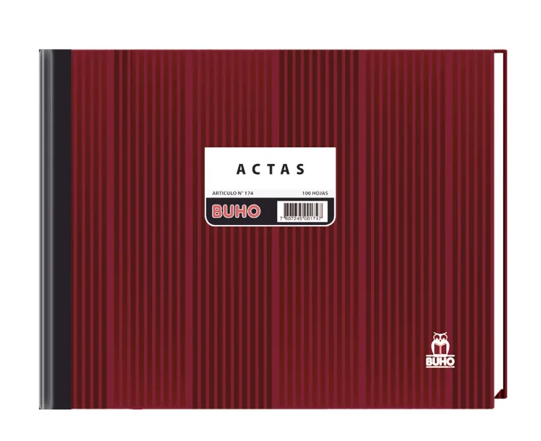 LIBRO ACTAS 100 HJS APAISADO ART 174 BUHO FOLIADO