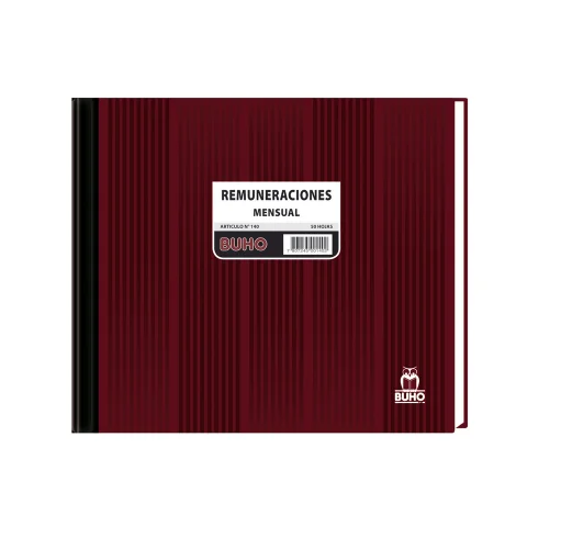 LIBRO REMUNERACION MENSUAL 50 HJS ART 140 BUHO FOLIADO
