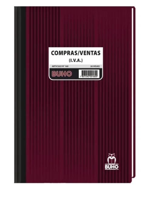LIBRO COMPRA VENTAS 26 HJS ART 160 BUHO