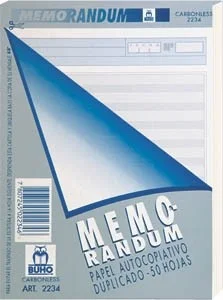 MEMORANDUM AUTOCOPIATIVO DUPLICADO BUHO 2234