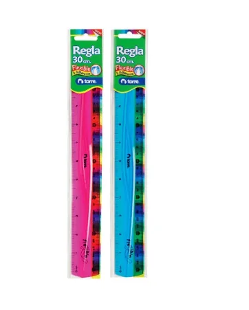 REGLA 30CM FLEXIBLE COLORES TORRE 28657
