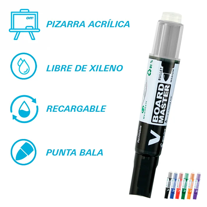 PLUMON PIZARRA V BOARD NEGRO PILOT RECARGABLE