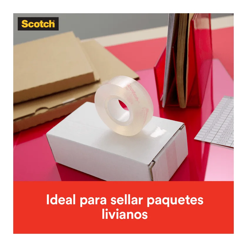 SCOTCH 3M 600 19 X 20 CRISTAL CAJA ROJA CC1920-BXi